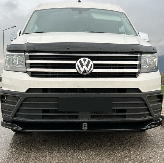 OneWay front spoiler glanzend zwart versie 2 passend voor VW Crafter model vanaf 2017 en MAN TGE model vanaf 2017