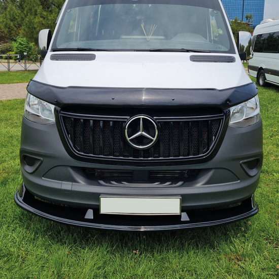 OneWay front spoiler glanzend zwart passend voor Mercedes Sprinter W907 model vanaf 2018 versie 1