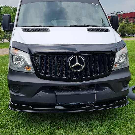 OneWay front spoiler glanzend zwart passend voor Mercedes Sprinter W906 facelift model 2014 - 2018