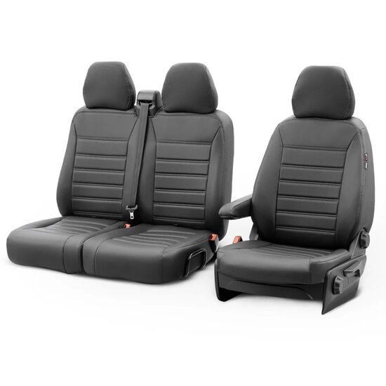 New York Design Kunstleder Stoelhoezenset 2+1 passend voor Citro&euml;n Jumpy/Peugeot Expert/Toyota Proace 2016-/Opel Vivaro 2019-/ Fiat Scudo 2022- (zonder split in stoel/bank)