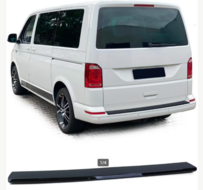 ABS Achterbumper beschermlijst passend voor Volkswagen Transporter T6 Caravelle/Multivan 9/2015- met achterdeuren &#039;Ribbed&#039; Glanzend zwart